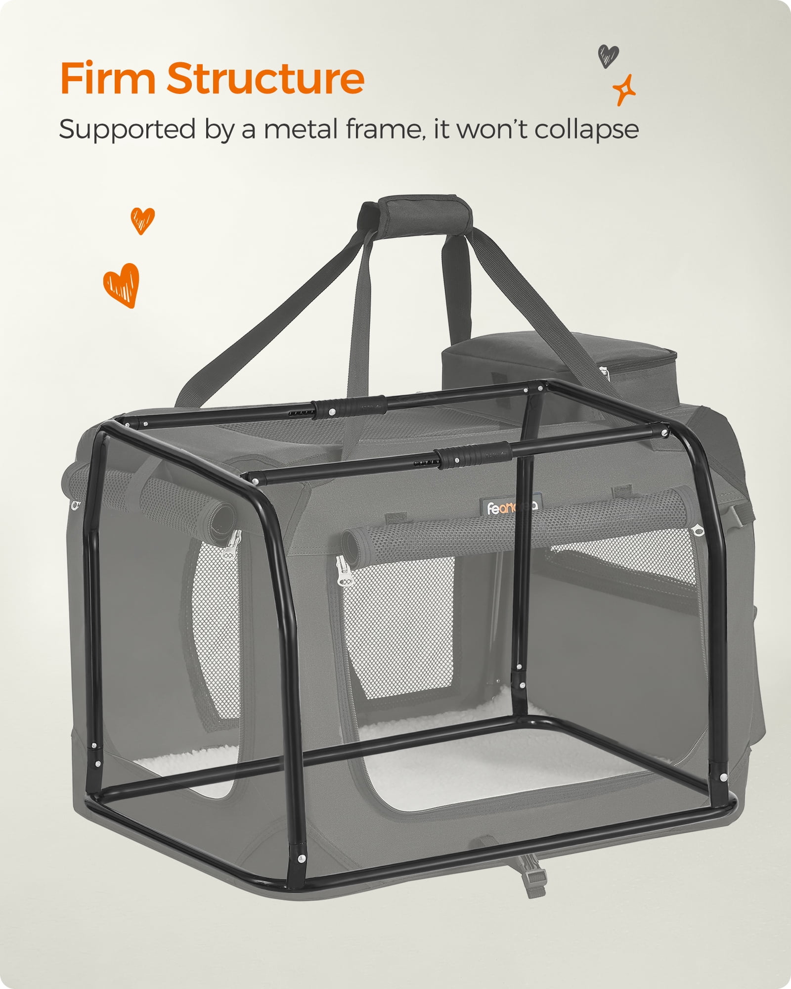 32 Inches Collapsible Soft Dog Crate, Portable Travel Crate for Indoor and Outdoor Use, Dog Carrier Kennel with Safety Zippers, for Living Room, Car, Traveling, Camping, Black