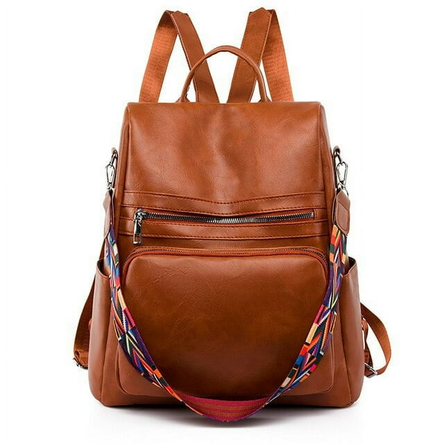 LHSHID Women PU Leather Backpack Fashion Rucksack New Designer Shoulder Bag Large Capacity Travel Backpacks School Bags Mochila Mujer