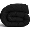 thumbnail image 1 of NTBAY Edredón King – Edredón alternativo de plumón, relleno de edredón para todas las estaciones, edredón acolchado con pestañas en las esquinas, lavable a máquina, edredón suave solo negro, 1 of 1