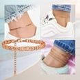 thumbnail image 3 of ChainsHouse Women's Waterproof Figaro Ankle Bracelets Adjustable Rose Gold Plated Anklets Summer Beach Jewelry, 8.5", 3 of 8