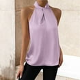 thumbnail image 2 of Bovemsi Women's Satin Neckholder Tank - Solid Color Sleeveless, Lightweight Comfortable Summer Top, Party/Travel Camisole for Under Clothes, 2 of 5