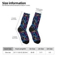 thumbnail image 2 of Pofeuu Multicolor Bowling Print Crew Socks, Adult Running Hiking Socks for Youth and Adult, 2 of 6