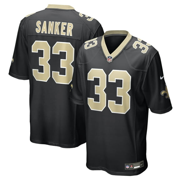 Men's Nike Jonas Sanker Black New Orleans Saints Team Game Jersey