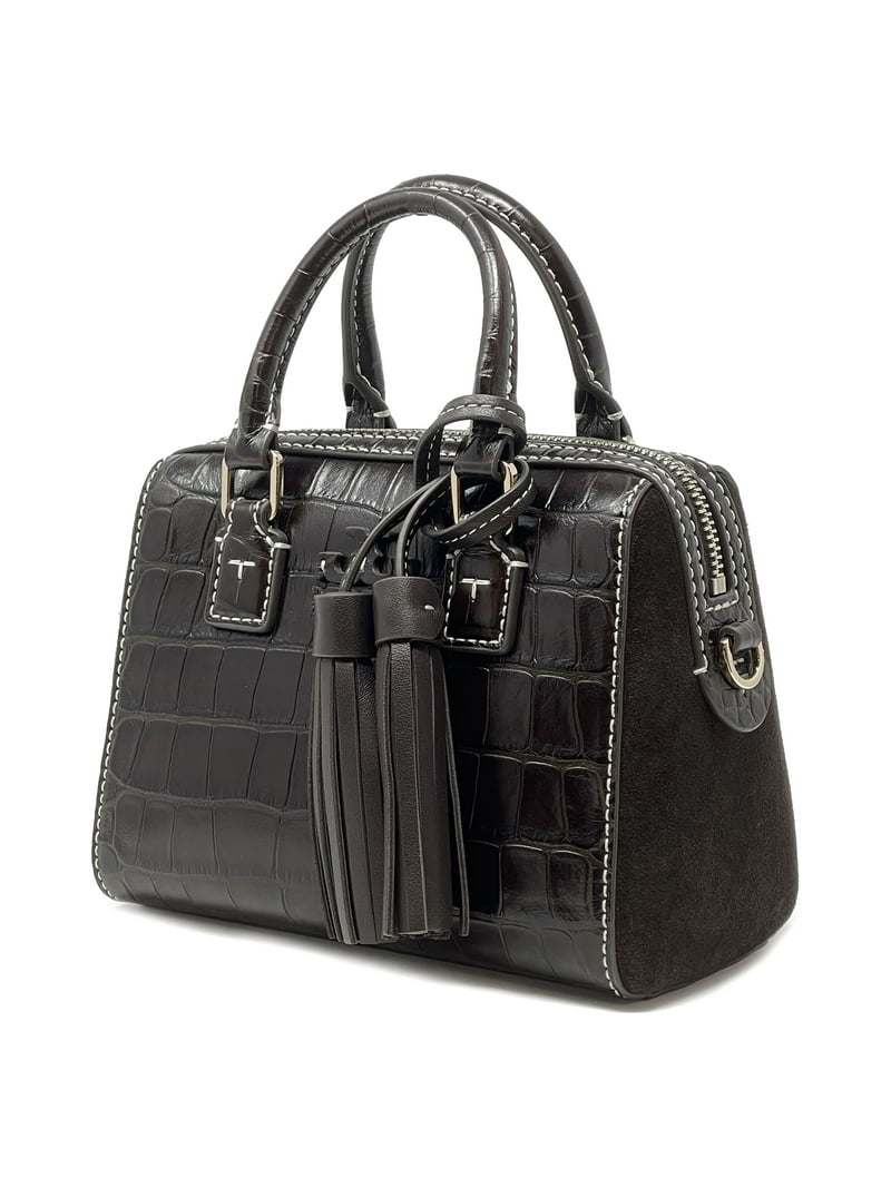 Tory Burch Women's Thea Embossed Leather Mini Web Satchel