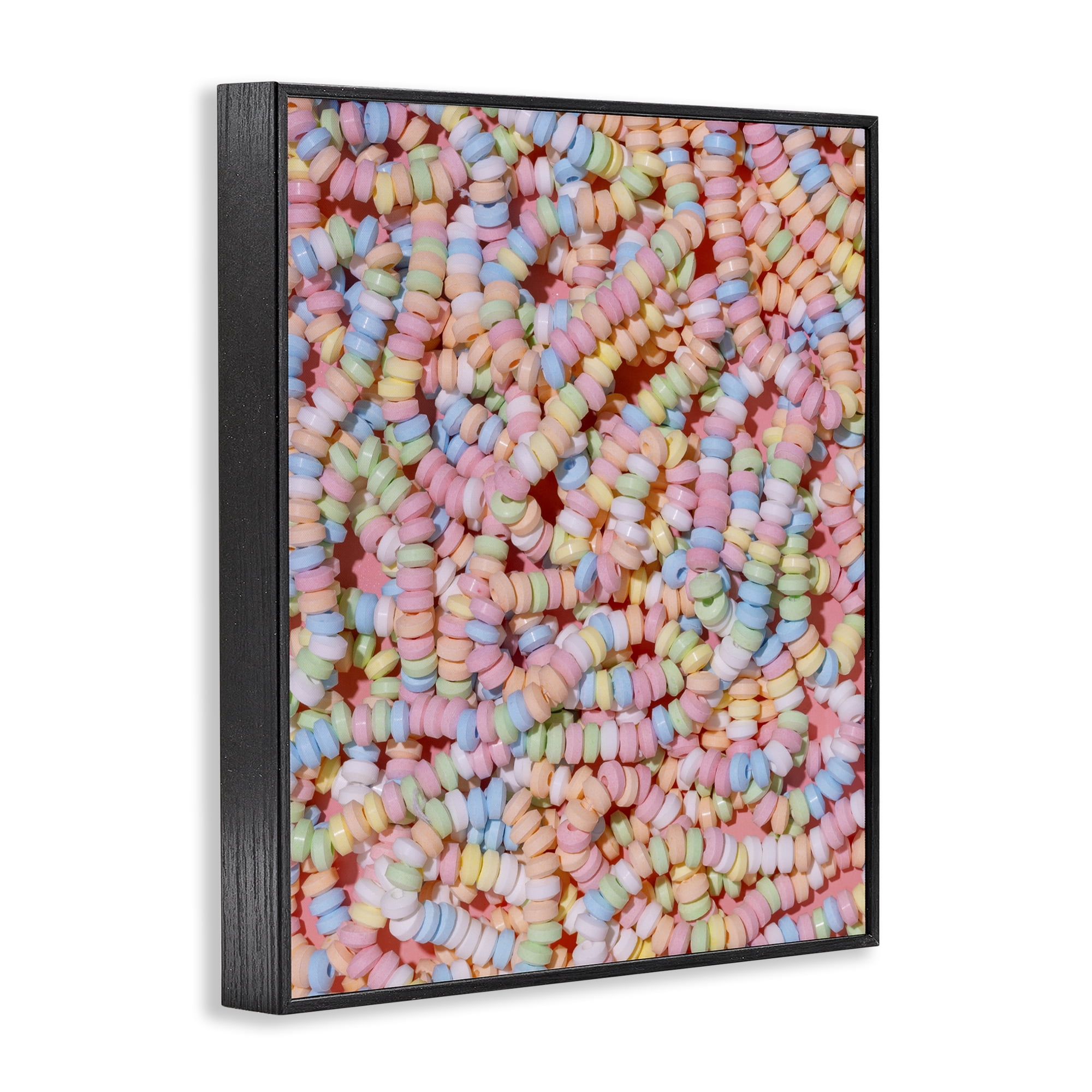 Stupell Industries Pastel Candy Necklace Black Framed Giclee Art, design by LISH Creative