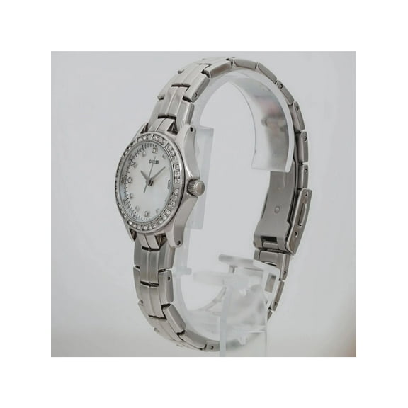 Pre-Owned Guess Crystal Steel MOP Dial Ladies Quartz Watch G96037L
