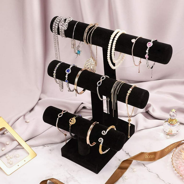 Plixio Bracelet Holder and Jewelry Stand-- Velvet Three Tier