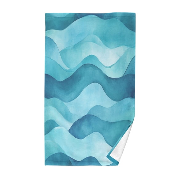 Pure Cotton Face Towel 16x28 Inches Hand Towel Bath Towel Hand Bath Towels Soft Good Water Absorption for Washing Face Wiping Face Pretty Green Sea