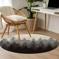 thumbnail image 5 of Round Area Rug 4ft,Forest Tree Gradient Black Shadow Washable Carpet Non-Slip Runner Accent Rugs Indoor Floor Mat for Bedroom Living Room Decor,Ombre Retro Linen, 5 of 9