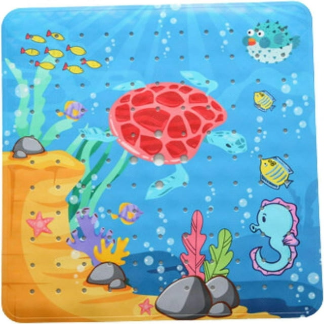 Alfombrilla de ducha cuadrada antideslizante de 53 x 53 cm. Alfombrillas de ducha antideslizantes para personas mayores (tortuga de 53 x 53 cm).