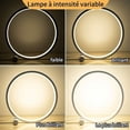 thumbnail image 4 of Lámpara de escritorio circular para dormitorio, instalación sencilla, construcción duradera, lámpara de mesa de metal y acrílico con 3 temperaturas de luz para mesita de noche y sala de estar, 10, 4 of 5