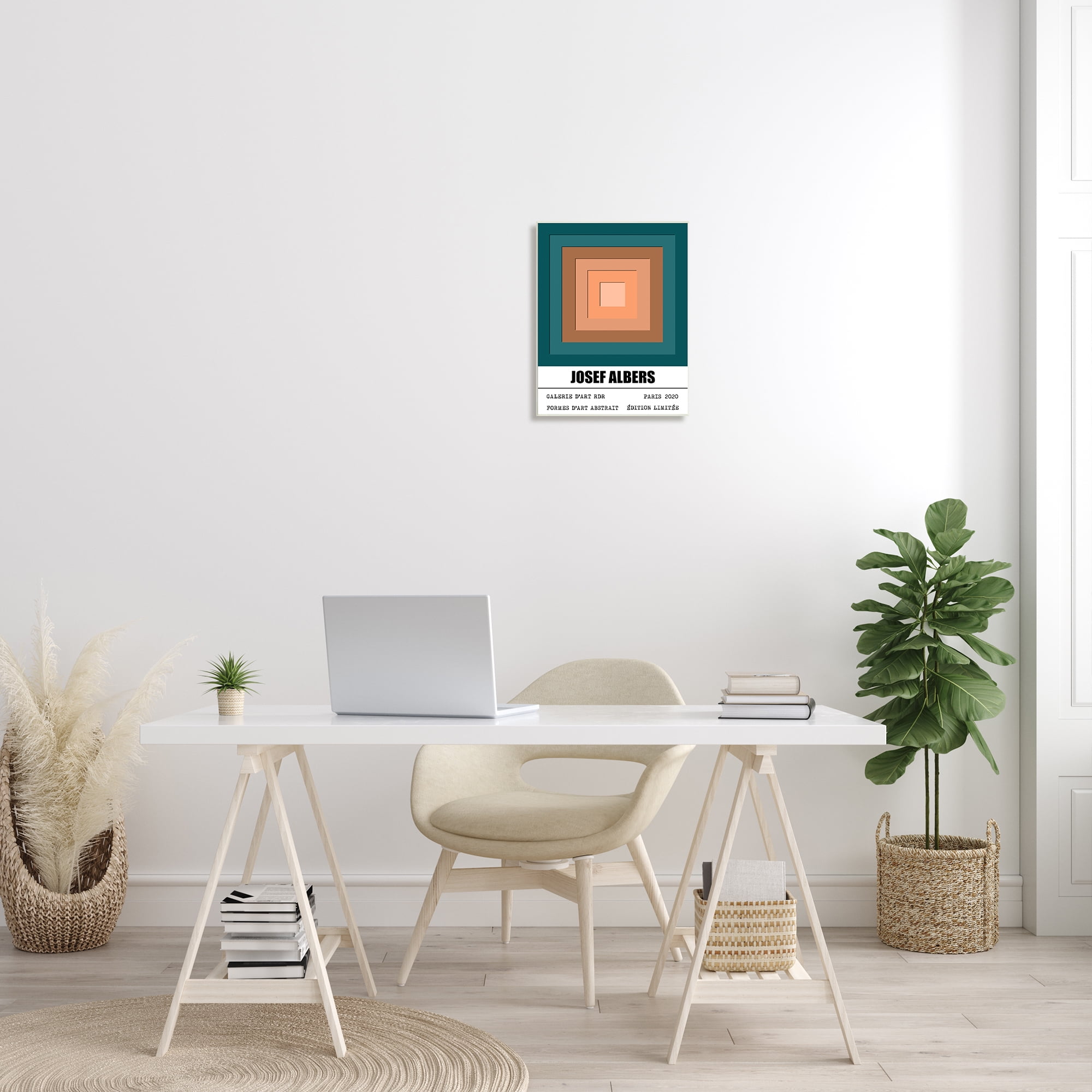 Stupell Industries Traditional Albers Abstraction Layered Geometric Square Forms, 13 x 19, Designed by Ros Ruseva