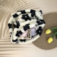 thumbnail image 4 of Bolso de mano de moda para mujer, lindo peluche para otoño invierno, gran capacidad, negro, 4 of 7