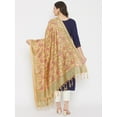 thumbnail image 5 of eloria Woman's Indian Ethnic Chunni, Silk blend Ethnic Motifs Golden Dupatta, Stole, Scarf Shawl Wrap, 5 of 5