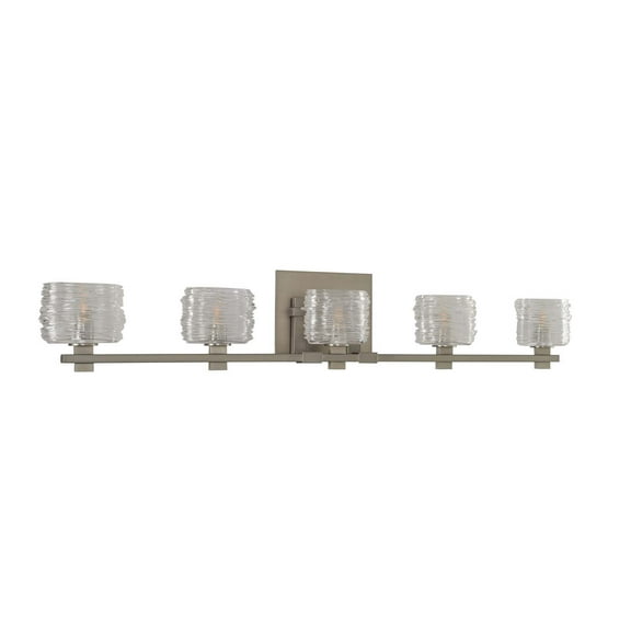 Kalco Lighting Clearwater 37" 5-light Glass Bath Light in Satin Nickel