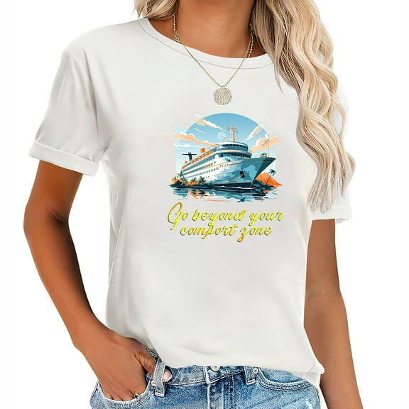 Female Casual T-Shirts with Round Neck Design