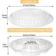 thumbnail image 4 of Scheam 10Pcs Round Plastic Veggie Tray with Lid Fruit Tray 6 Divided Compartment Container Food Serving Dip Platter Reusable Catering Trays for Veggie Fruit Snack Party and Buffet Trays（Clear）, 4 of 7