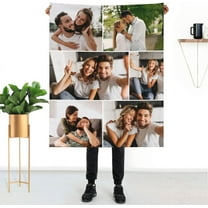 Personalised Blanket - Custom Blanket with Photos Text.Custom Blanket with 1-9 Photo Collages,Flannel Blankets for Mothers Day Customized Gifts For Mom, 125×100cm