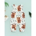 thumbnail image 2 of Bagilaanoe Baby Girls Summer Jumpsuit 3 6 12 18 Months Sleeveless Cow Flower Print Romper, 2 of 8