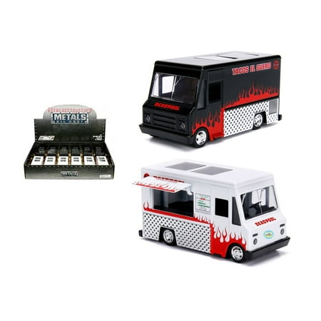 Jada 132 Display Metals Hollywood Rides Deadpool Taco Truck Black White Set Of 2 Without Retail Box 30879 Dp1