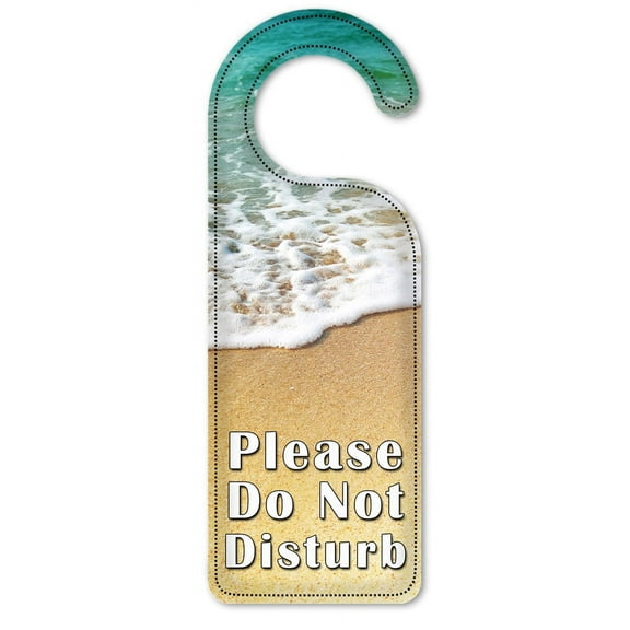 Do Not Disturb Door Knob Hanger Sign - Foamy Waves on the Beach
