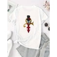 thumbnail image 2 of Camiseta Para Mujer De Verano Para Uso Diario, Viajes, DesplazamientosCreative Cross Emblem Pattern Printed Women'S Trendy Round Neck Short Sleeve, Simple Casual Sports T-Shirt, Comfortable Summer T, 2 of 6