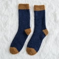 thumbnail image 2 of Bibifish Mens Socks Cozy Mid Tube Fuzzy Socks Cozy Fluffy Winter Warm Socks Casual Color Block Soft Home Sleeping Socks For Man, 2 of 3