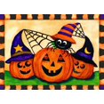 thumbnail image 2 of Korsgaden, Laurie 24x19 Gold Ornate Wood Framed with Double Matting Museum Art Print Titled - Happy Pumpkins, 2 of 4