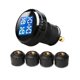 thumbnail image 1 of LCD Tire Pressure Monitor with 4 Sensors Wireless External TPMS Blue Display Cigarette Plug, 1 of 4