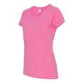 thumbnail image 2 of Lat Women's Designer Longer Length Ribbed V-Neck Jersey T-Shirt, 2 of 5