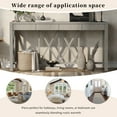 thumbnail image 2 of GZXS 60-Inch Modern Farmhouse Console Table with 4 Drawers and X-Leg Design, Acacia Veneer Top & Open Bottom Storage (Gray), 2 of 9