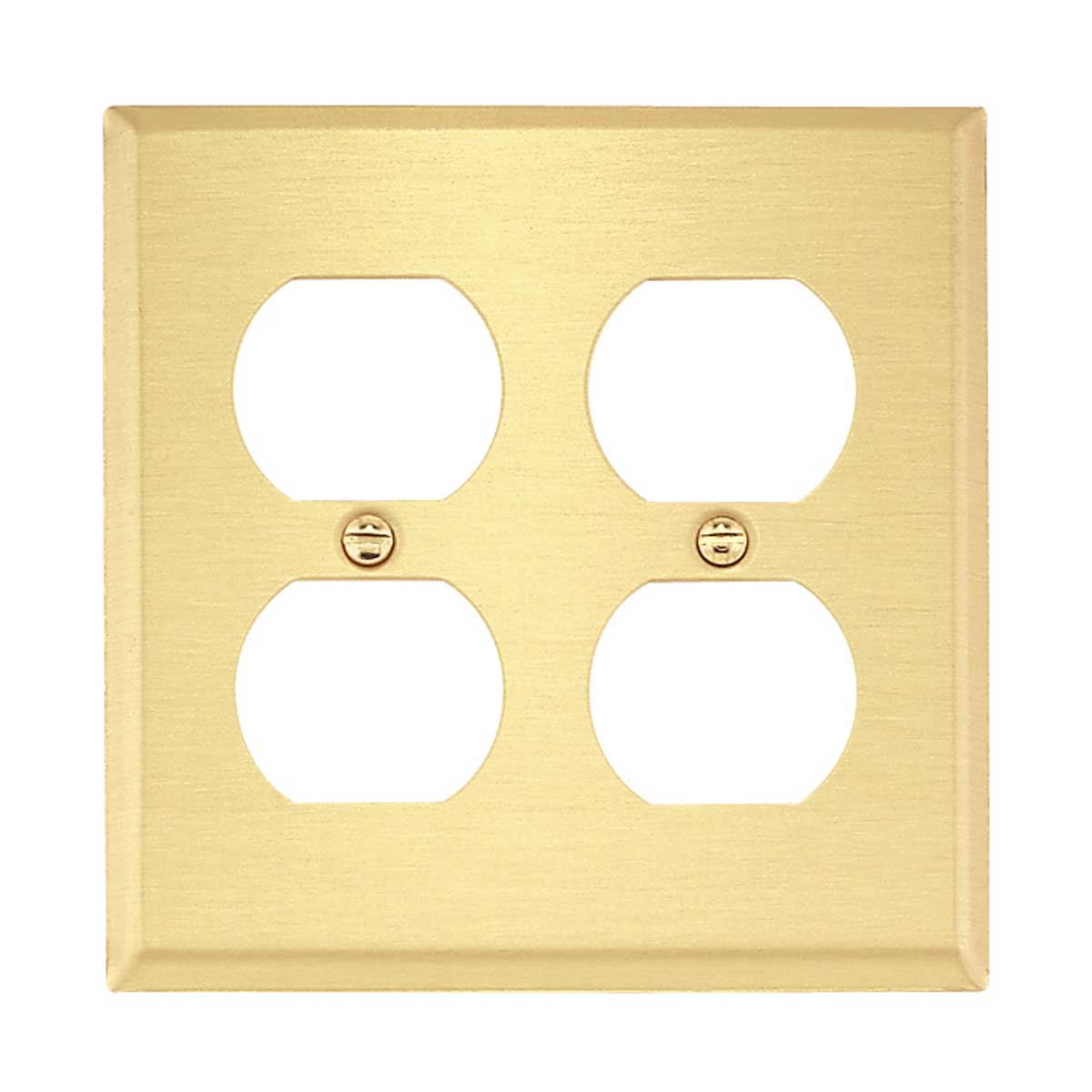 Switch Plate Brushed Brass Double Outlet Renovator's Supply