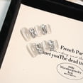thumbnail image 5 of Purely hand-worn nail pads, high-end summer silver cat's eye full of diamonds, removable nail patch, fake nail strap drill, 5 of 9