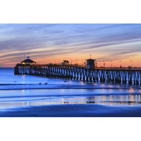 Pier Sans Imperial Beach Pier at Twilight, San Diego, Southern California, USA Print Wall Art By Stuart Westmorland ()