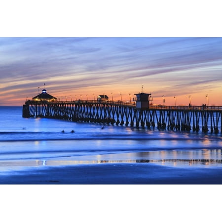 Imperial Beach Pier at Twilight, San Diego, Southern California, USA Print Wall Art By Stuart (Best Piers In Southern California)