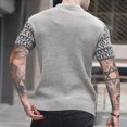 thumbnail image 4 of Men's Fitness Suit Round Neck Pullover Color Blocked Top Short Sleeved Top Round Neck Top/shirt Set Discount Deals Gray, XL, 4 of 4