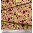 thumbnail image 2 of Soimoi Rayon Fabric Bottle & Wine Glass Bar Print Fabric by Yard 56 Inch Wide, 2 of 3