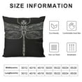 thumbnail image 5 of PRATYUS  Dragonfly Pillow Case Black White Insect Dragonflies Wings Nature Throw Pillow Cover Decorative Square Cushion Canvas for Women Men Sofa Bed 18x18in, 5 of 5