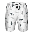 thumbnail image 3 of Balery Cute Shark Traje de Baño Estilo Hawaiano para Hombre, Shorts de Secado Rápido con Bolsillos-XX-Large, 3 of 6