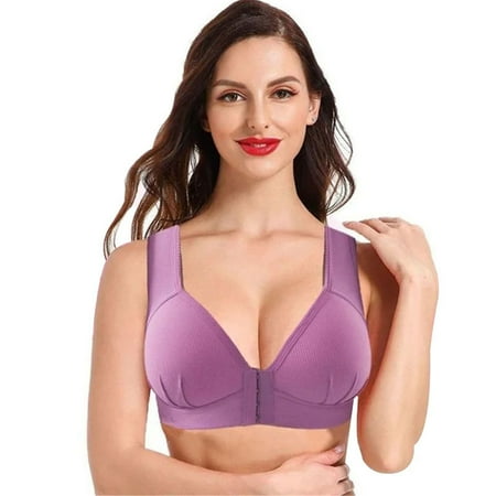 

Plus Size Front Closure Elastic Push Up Comfort Bra Women Wireless Bra