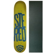 STEREO Skateboard Deck STACKED LOGO GREEN/BLUE 7.5 Black GRIP