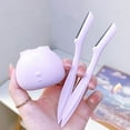 thumbnail image 2 of Jinsinto Rasoir à Sourcils Tondeuse, Outil de Rasage Jetable pour Enlever les Poils du Visage - Rasoir de Rasage Facial avec 2 Tondeuses à Sourcils + un Siège de Rangement, Violet, 2 of 6