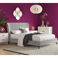 thumbnail image 3 of Adore Decor Adele Wingback Upholstered Platform Bed King Size Gray, 3 of 11