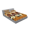thumbnail image 2 of Ambesonne Animal Fitted Sheet & Pillow Sham Set, Hunt Zebra Tribe Ethnic, Full, Ruby Mustard, 2 of 2