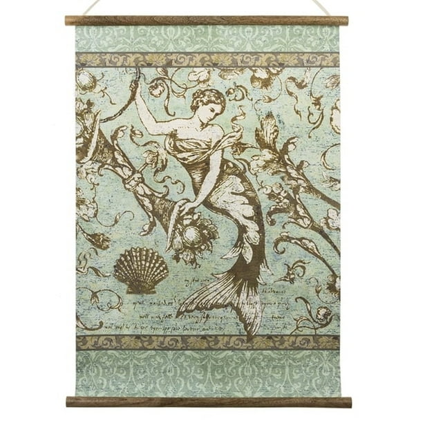 Midwest Cbk Mermaid Scroll Art Wood And Paper Teal Wall Decor 24 Inches Com - Midwest Cbk Home Decorators Collection