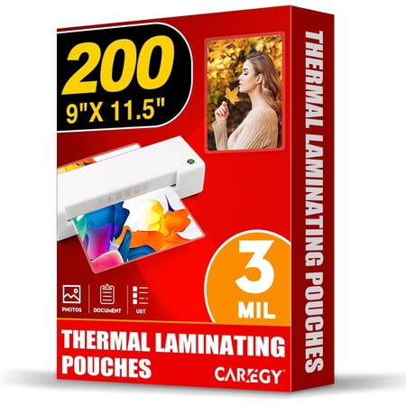 Thermal Laminating Pouches Holds 8.5 x 11 Inch Sheets 200 Pack Sheets 3 Mil 9 11.5 Inches Lamination Sheet Paper for Laminator Clear Letter Size Office and School Supplies