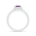 thumbnail image 2 of ANGARA Natural Oval Amethyst Solitaire Ring with Diamonds in 14K White Gold for Women (Size-6x4mm) | February Birthstone, Birthday, Anniversary, Jewelry Gift for Women | Natural Amethyst Ring, 2 of 8