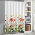 thumbnail image 3 of Spring Wildflower Fabric Shower Curtain Watercolor Flower Leaf Washable Shower Curtains for Bathroom, Waterproof Bath Curtain with Hooks Home Decor 72x84in, 3 of 8