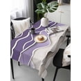 thumbnail image 6 of Purple Wave Table Cloth, Coastal Ombre Ocean Grey Stripes Beach Sand Waterproof Tablecloth for Rectangle Tables, Reusable Washable Fabric Table Cover for Restaurant Kitchen Dining Tables 60"x120", 6 of 6