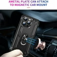 thumbnail image 4 of For iPhone 13 Pro Max Case ,Heavy Duty Shockproof Body Phone Cover Built in Metal Rotated Magnetic Ring Holder Kickstand,Dustproof,Anti-Scratch,Dual Layer Military-Grade Drop protection,Black, 4 of 7
